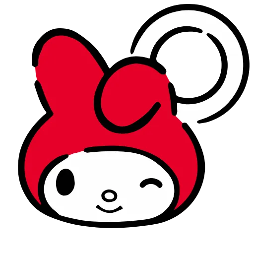 Стикер 22 🙂 My Melody Red - эмодзи май мелоди в красной шапочке