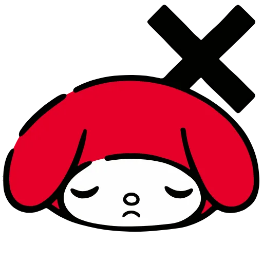 Стикер 23 🙂 My Melody Red - эмодзи май мелоди в красной шапочке