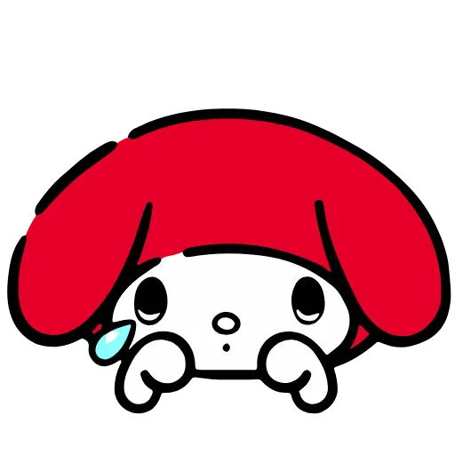 Стикер 10 🙂 My Melody Red - эмодзи май мелоди в красной шапочке