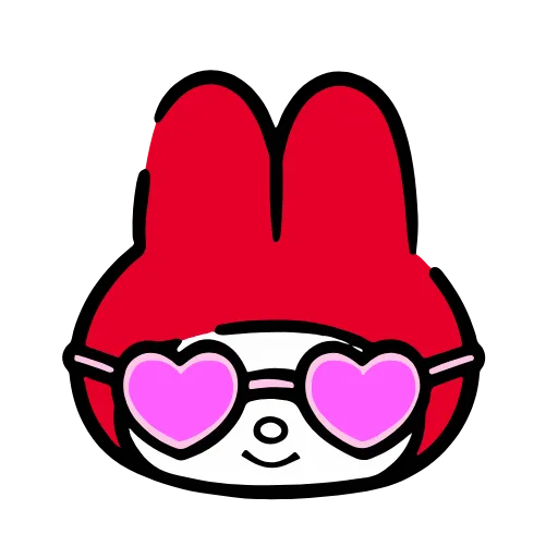 Стикер 26 🙂 My Melody Red - эмодзи май мелоди в красной шапочке