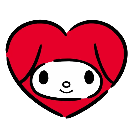 Стикер 30 🙂 My Melody Red - эмодзи май мелоди в красной шапочке