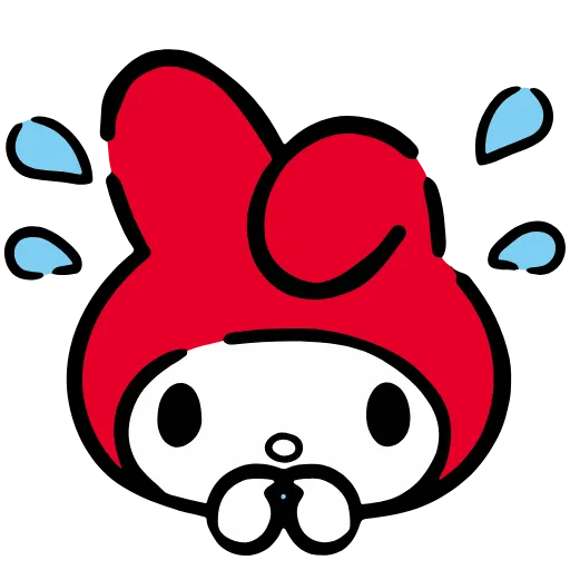 Стикер 8 🙂 My Melody Red - эмодзи май мелоди в красной шапочке