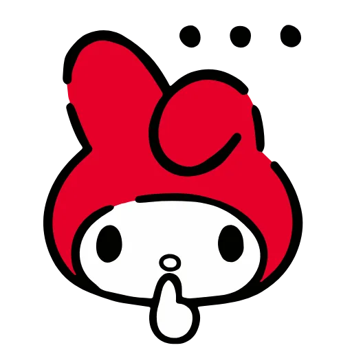 Стикер 13 🙂 My Melody Red - эмодзи май мелоди в красной шапочке