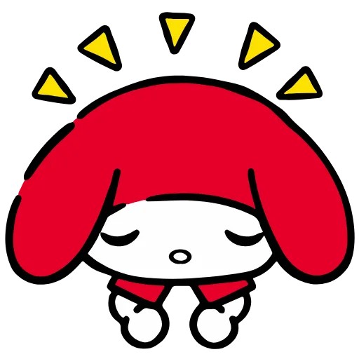 Стикер 6 🙂 My Melody Red - эмодзи май мелоди в красной шапочке