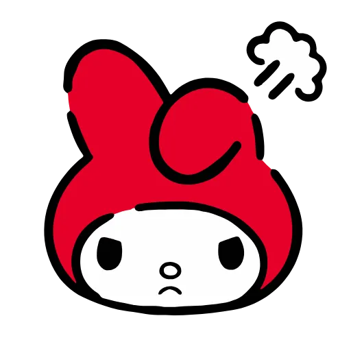 Стикер 20 🙂 My Melody Red - эмодзи май мелоди в красной шапочке