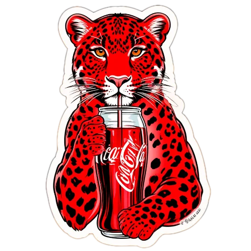 🍹 Стикер «Red Leopard» для Telegram
