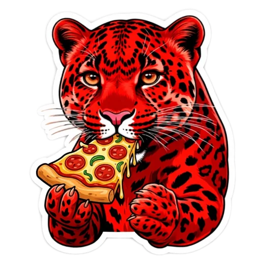🍕 Стикер «Red Leopard» для Telegram