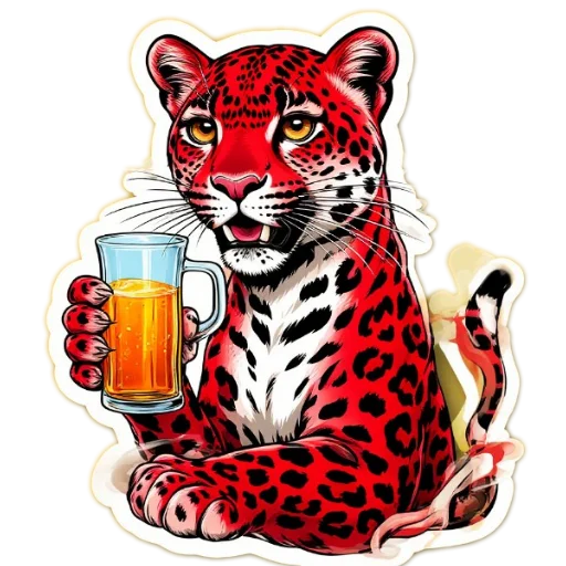 🧃 Стикер «Red Leopard» для Telegram