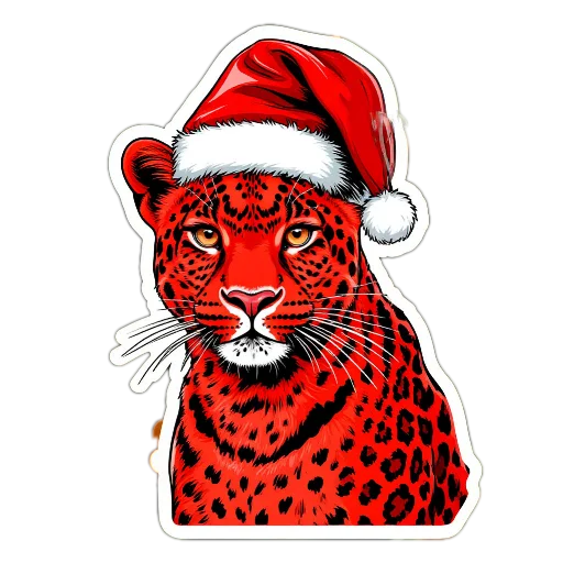 🎄 Стикер «Red Leopard» для Telegram