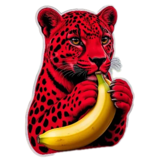 🍌 Стикер «Red Leopard» для Telegram