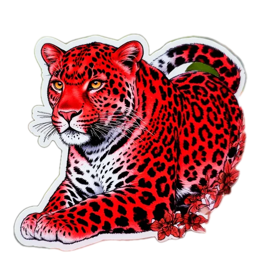 🦋 Стикер «Red Leopard» для Telegram