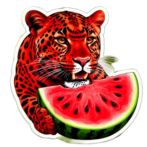 🍉 Стикер «Red Leopard» для Telegram