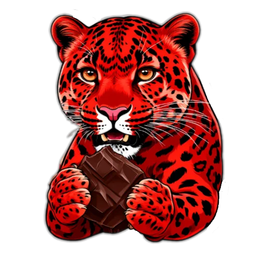 Стикерпак Red Leopard для Telegram — скачать