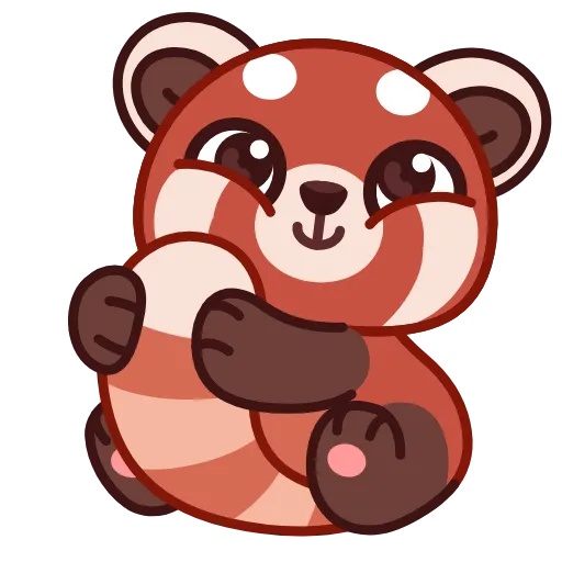 Стикер 2 Red Panda Emoji