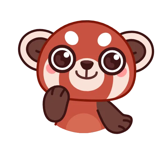 Стикер 10 Red Panda Emoji
