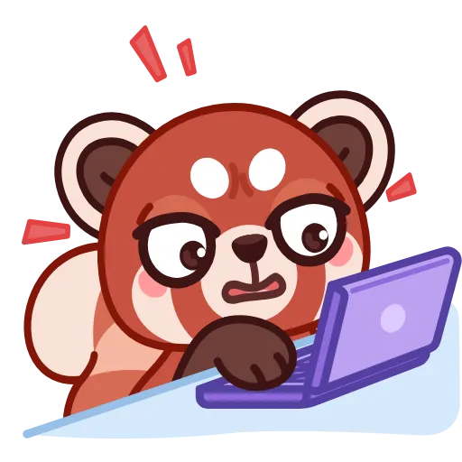 Стикер 13 Red Panda Emoji