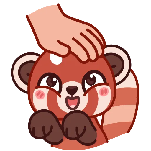 Стикер 18 Red Panda Emoji