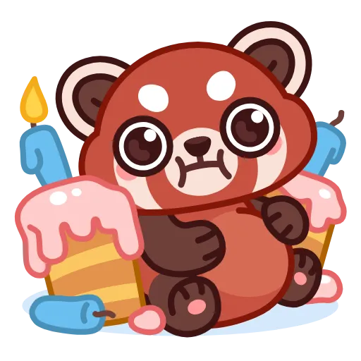 Стикер 22 Red Panda Emoji