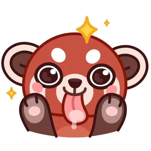 Стикер 23 Red Panda Emoji