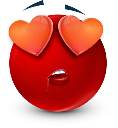 Стикер 6 Red Face Emoji