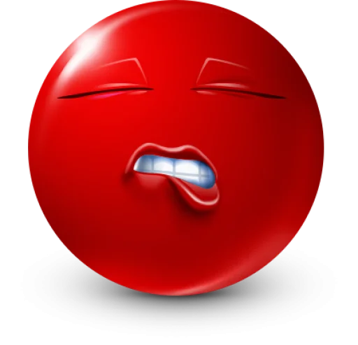 Стикер 10 Red Face Emoji