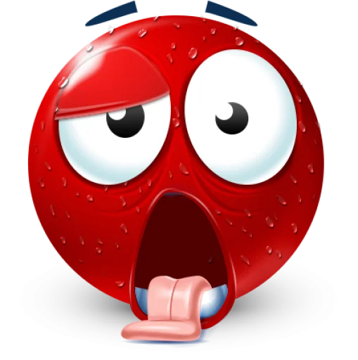Стикер 47 Red Face Emoji