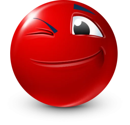 Стикер 3 Red Face Emoji