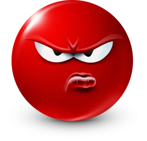 Стикер 17 Red Face Emoji