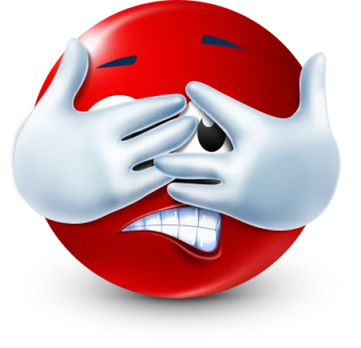 Стикер 56 Red Face Emoji