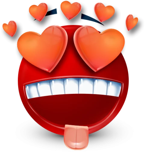 Стикер 7 Red Face Emoji