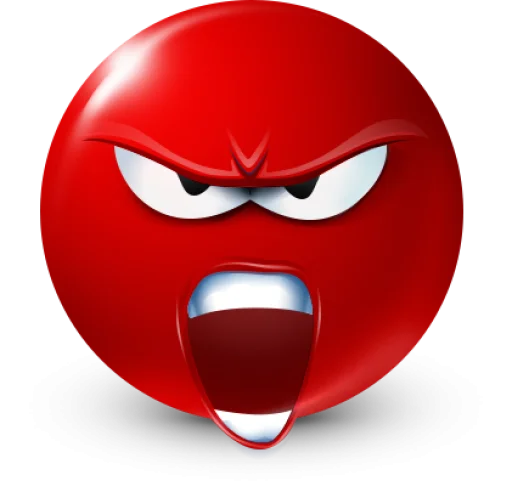 Стикер 22 Red Face Emoji