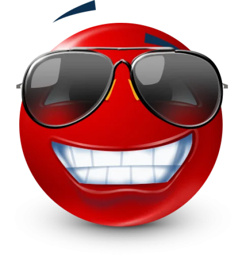 Стикер 18 Red Face Emoji