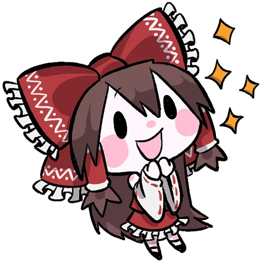 🤩 Стикер «Reimu & Cirno are flying!blackencir» для Telegram