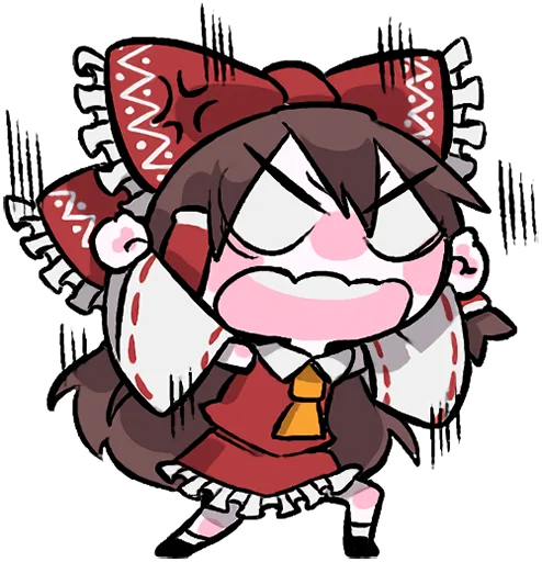 😠 Стикер «Reimu & Cirno are flying!blackencir» для Telegram