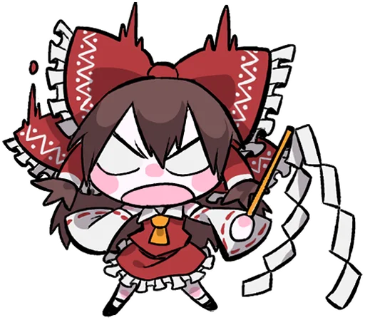 😠 Стикер «Reimu & Cirno are flying!blackencir» для Telegram
