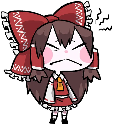 😣 Стикер «Reimu & Cirno are flying!blackencir» для Telegram