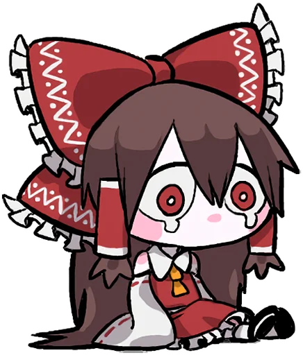 😢 Стикер «Reimu & Cirno are flying!blackencir» для Telegram