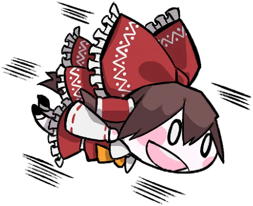 😆 Стикер «Reimu & Cirno are flying!blackencir» для Telegram