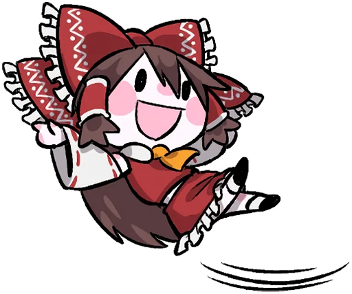 👐 Стикер «Reimu & Cirno are flying!blackencir» для Telegram