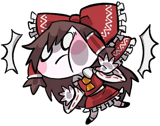 💥 Стикер «Reimu & Cirno are flying!blackencir» для Telegram
