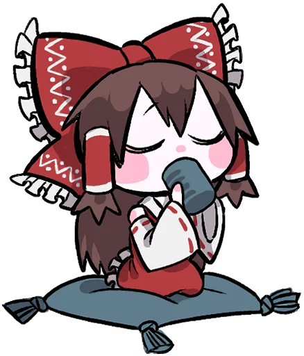 ☕️ Стикер «Reimu & Cirno are flying!blackencir» для Telegram