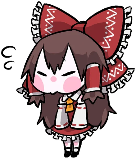 😞 Стикер «Reimu & Cirno are flying!blackencir» для Telegram