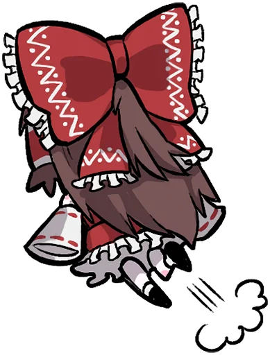 🚶‍♀️ Стикер «Reimu & Cirno are flying!blackencir» для Telegram