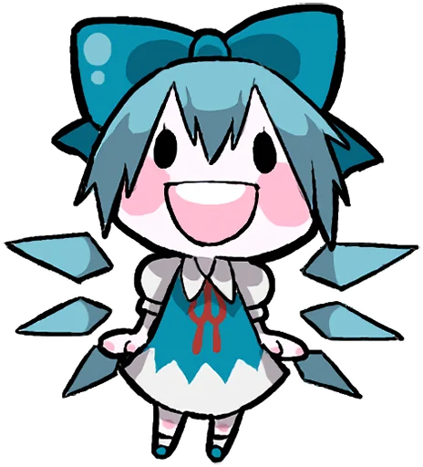 😃 Стикер «Reimu & Cirno are flying!blackencir» для Telegram