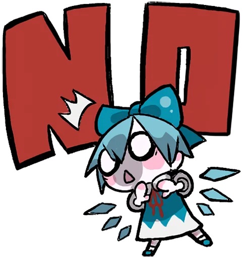 👎 Стикер «Reimu & Cirno are flying!blackencir» для Telegram