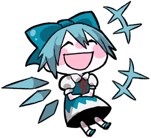 😂 Стикер «Reimu & Cirno are flying!blackencir» для Telegram
