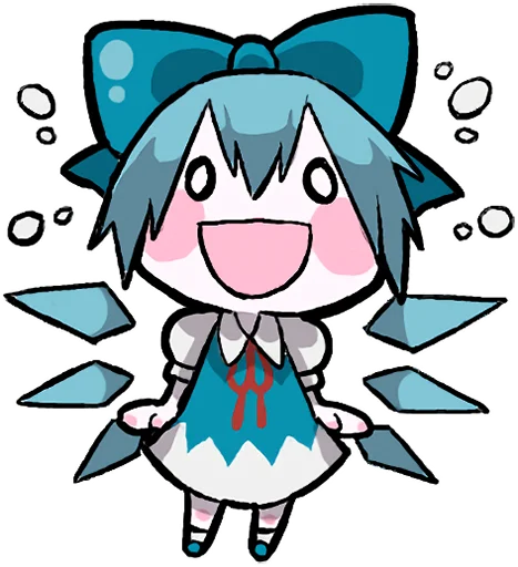 🤩 Стикер «Reimu & Cirno are flying!blackencir» для Telegram