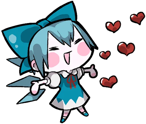 😊 Стикер «Reimu & Cirno are flying!blackencir» для Telegram