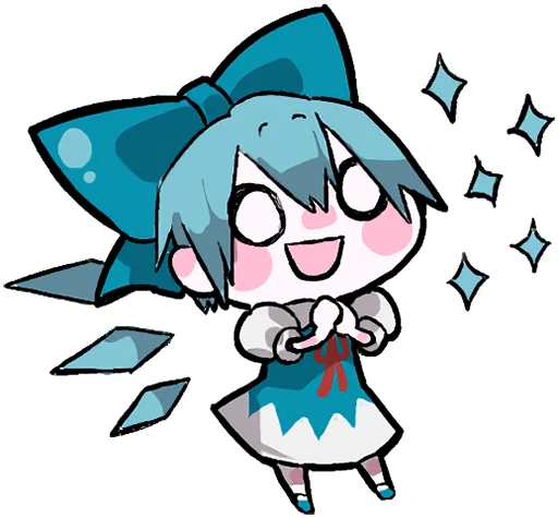 🤩 Стикер «Reimu & Cirno are flying!blackencir» для Telegram
