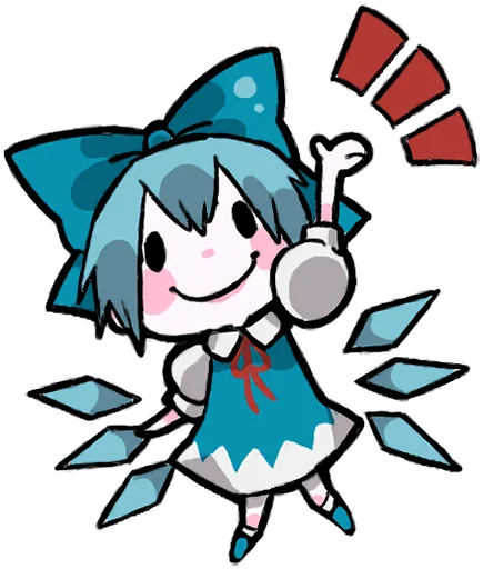 👋 Стикер «Reimu & Cirno are flying!blackencir» для Telegram